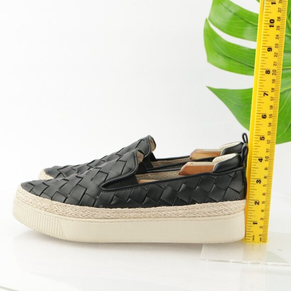 Franco Sarto Womens Hydee Slip On Shoes Size 10 Black Woven Platform Flats Vegan - Picture 6 of 12
